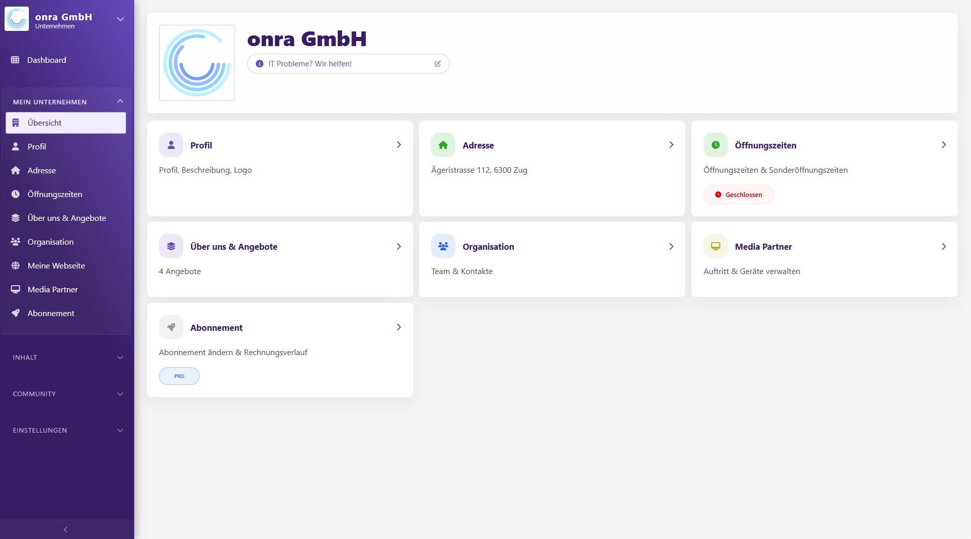 Die Plattform für Unternehmen, Vereine und Communities