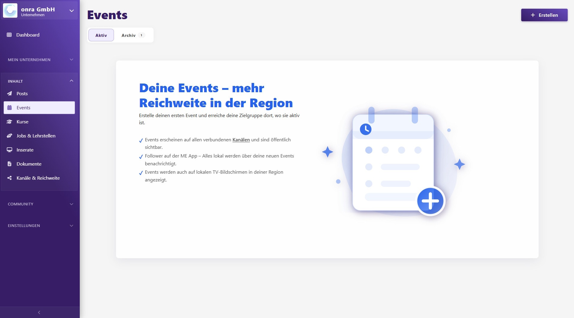 Die Plattform für Unternehmen, Vereine und Communities