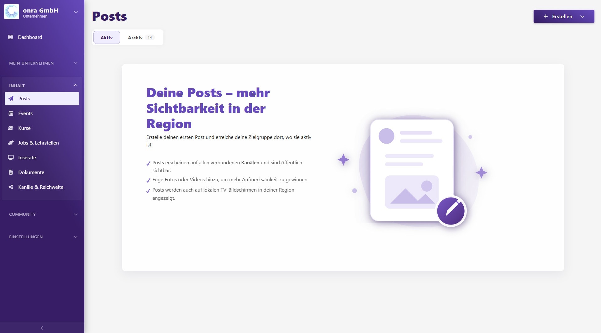 Die Plattform für Unternehmen, Vereine und Communities